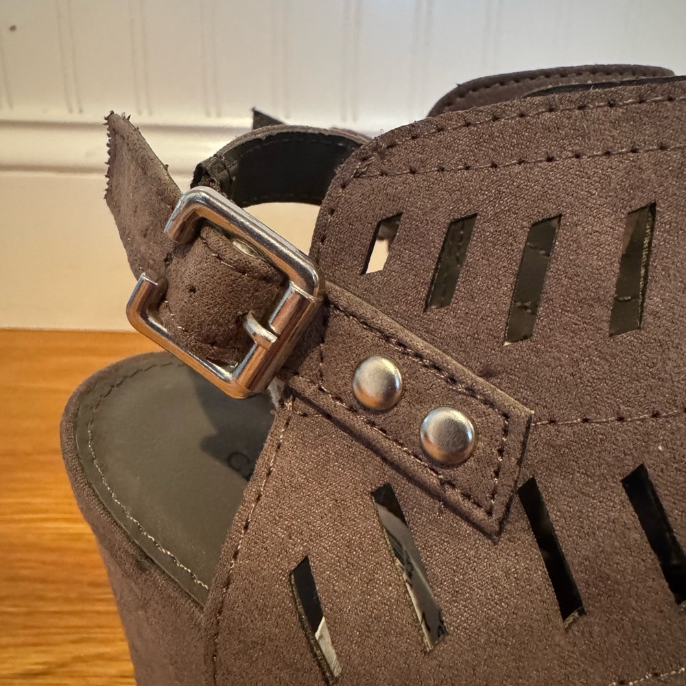 Christian Siriano Brown Heels with Buckle Detail
